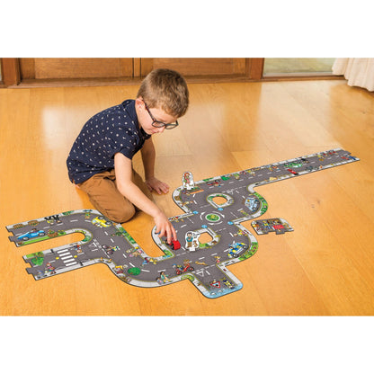 Orchard Toys Giant Road Floor Puzzle - Large Interchangeable Car Track Jigsaw Puzzles for 3 Year Olds - Alternative Road Mat for Toy Cars - Educational Kids Jigsaw for Toddlers - Age 3+