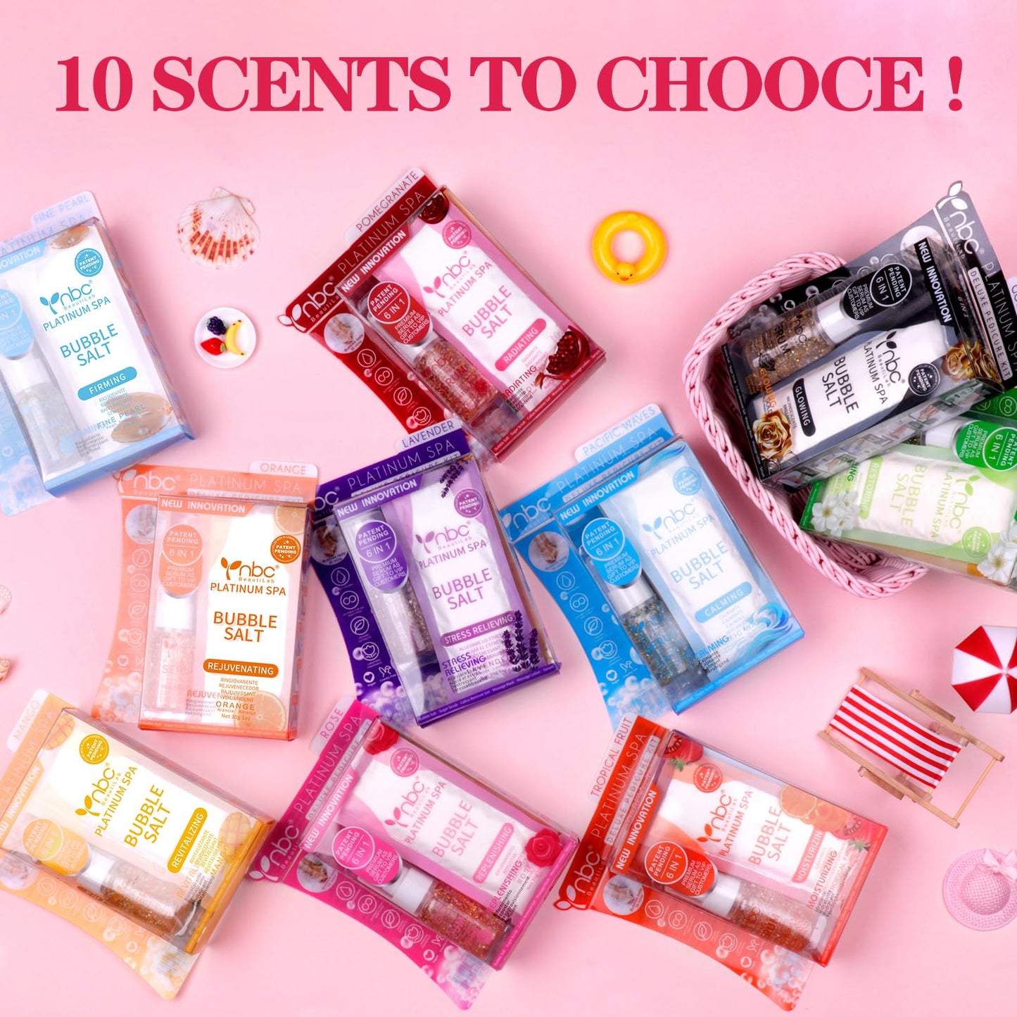Pedicure Kit Foot Soak Set: Bubble Salt, Sugar Scrub, Massage Mask, Massage Lotion in a Box, 4 Step Foot Spa Kit for Dry Feet,Tired Feet（3 Set Tropical Fruit)