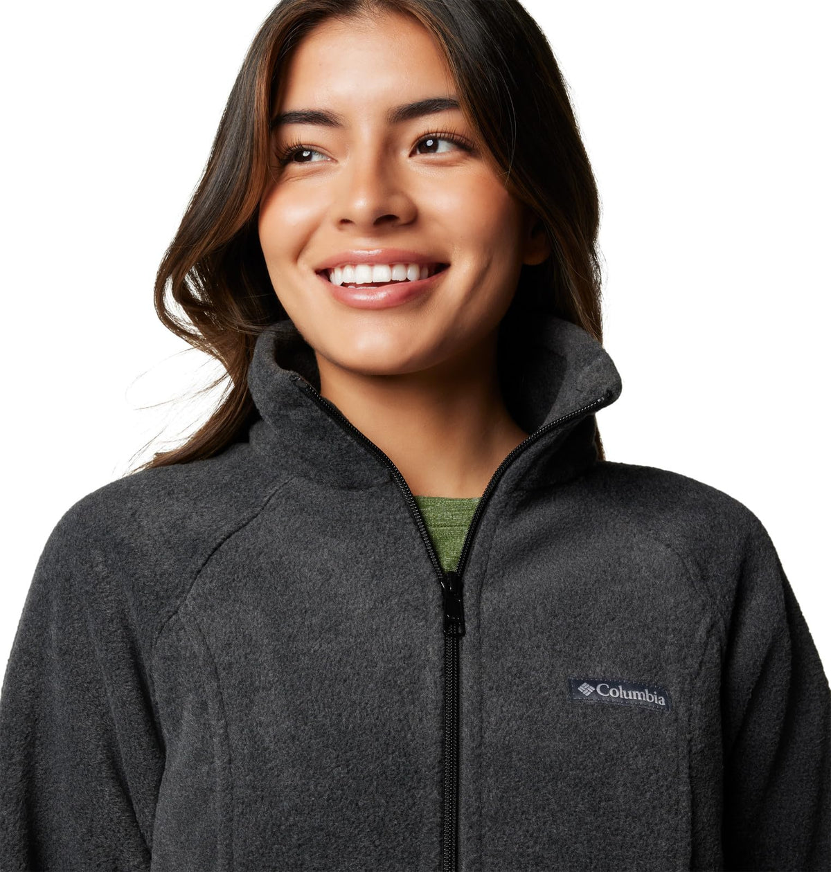 Columbia Womens Benton Springs Full Zip Fleece Jacket, Charcoal Heather, Large