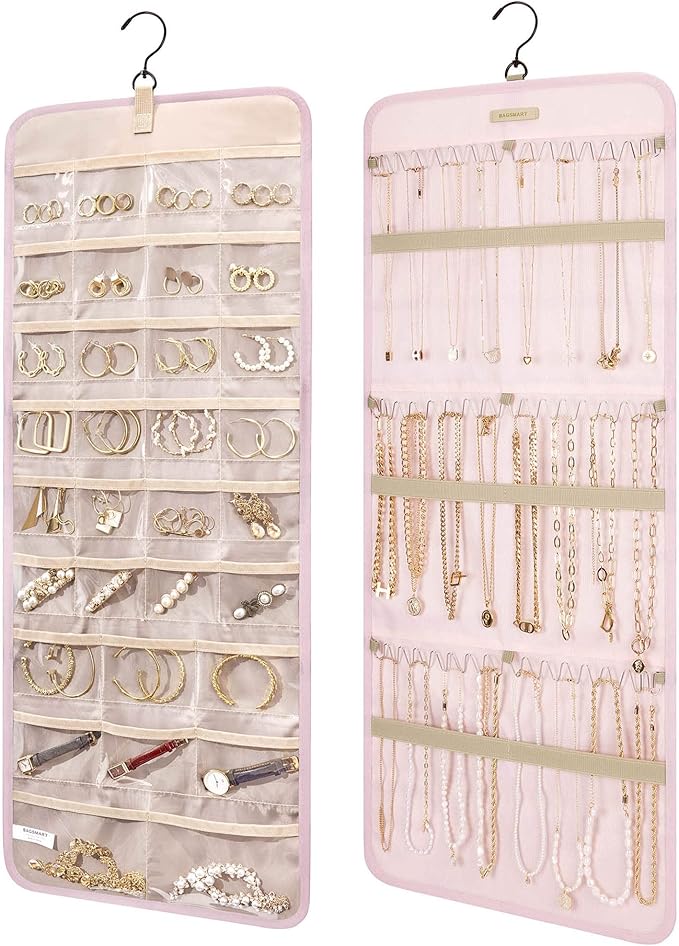 BAGSMART Hanging Jewelry Organizer Storage Roll