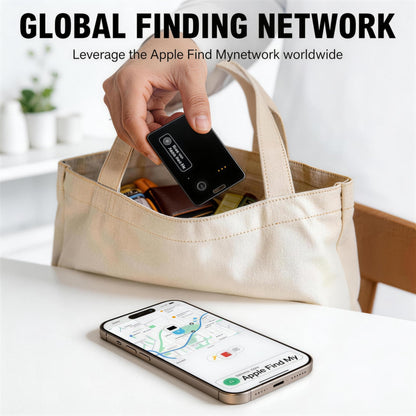 USBERG Wallet Tracker Card (2-Pack) - Ultra-Thin Bluetooth Locator Compatible with iOS Find My Network, Credit Card Size Finder for Wallets & Luggage