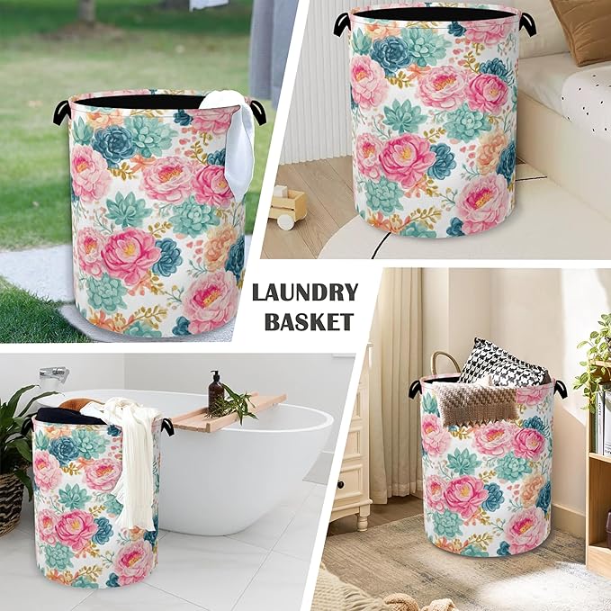 Succulent Plant Laundry Basket