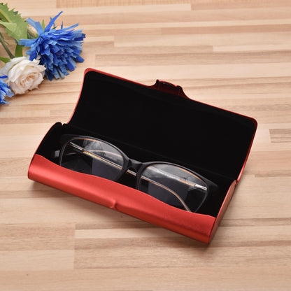 Philley Aluminum Ultra-Light Eyeglass Case Hard Shell Nearsighted Glasses Case for Women & Men(Grapefruit Red)