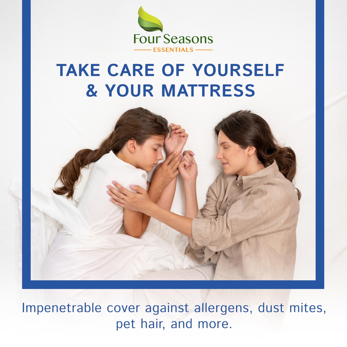 King Size Mattress Protector Bed Bug Waterproof Zippered Cover - Hypoallergenic Premium Quality Encasement Protects Against Liquids, Dust - Breathable, Noiseless White
