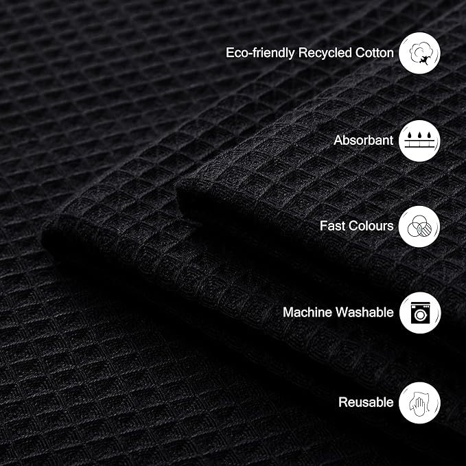 Encasa XO' Waffle Weave Face & Hand Towels – 12"x12", Kitchen & Travel – Small