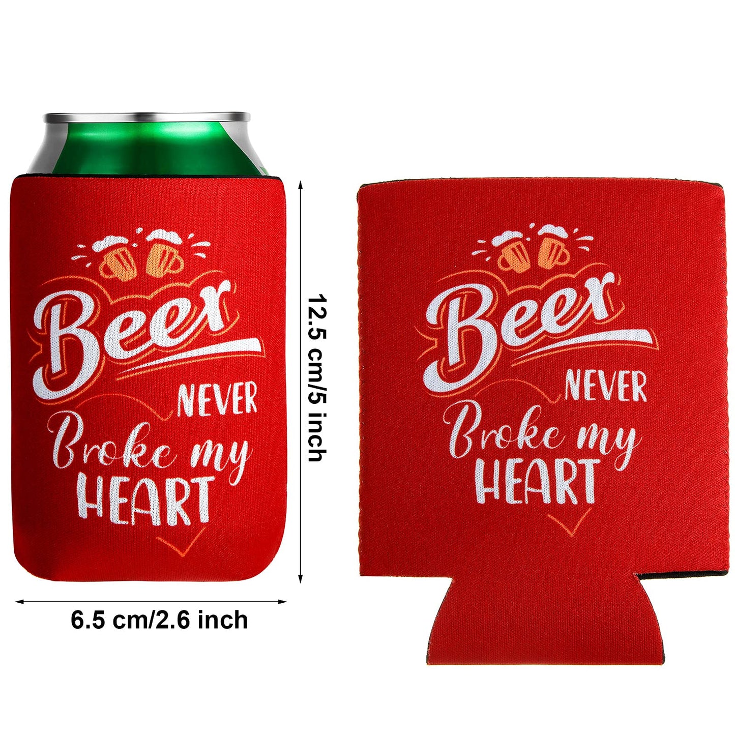 Can Cooler Sleeve for Beer Funny Quotes Insulated Neoprene Drink Cooler Sleeves Collapsible Drink Holder for Beverages Wine Cans Bottles BBQs Party Favors(8 Pcs,4.9 x 3.7 Inch)