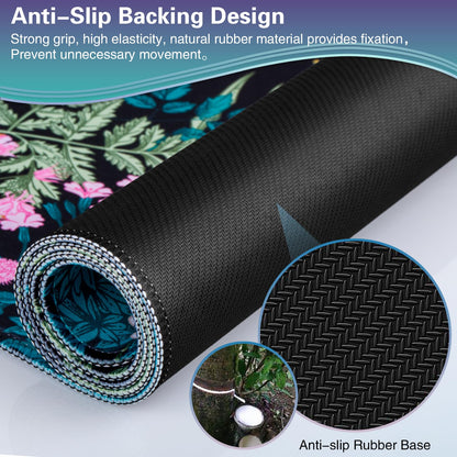 Acezeek Large Mouse Mat,Gaming Mouse Pad,900X400mm(35.4X15.7in) XXL Mousepad,Desk Protector Mat with Anti-Slip Base,Waterproof&Durable Mousemat for Gaming,Office,Home(Flowers & Plants)