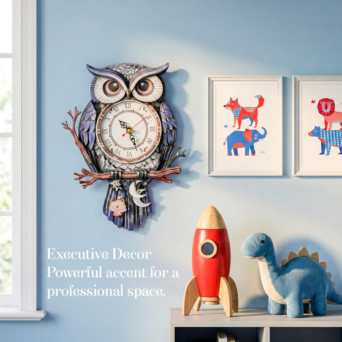 WDPINTU 3D Wooden Puzzle Clock - Owl with Moon & Stars Design, DIY Mechanical Pendulum Wall Clock, Unique Night Theme Decor Gift for Adults & Teens