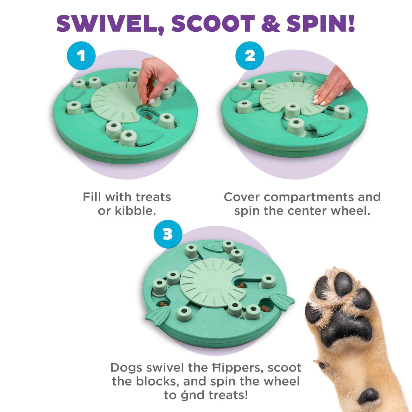 Hound Nina Ottosson Interactive Dog Toys - Advanced Level 3 - Dog Puzzle Toys & Treat Dispenser for Boredom Relief, Mental Stimulation & Dog Enrichment, Reduces Anxiety, Engages Smart Dogs
