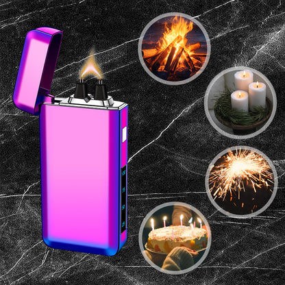 YOZWOO Electric Lighter Type-C Rechargeable Lighters Plasma Lighter High Power Flame Arc Lighters Windproof Electronic Lightre with Smart Chip for Candles, Incense with High-Grade Gift Box(Ice Colour)
