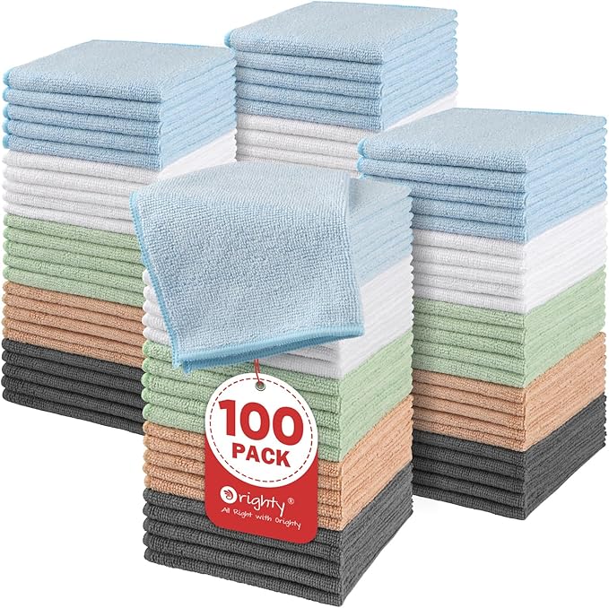 Orighty Microfiber Washcloths Bulk Towels Set 100 Pack, Highly Absorbent and