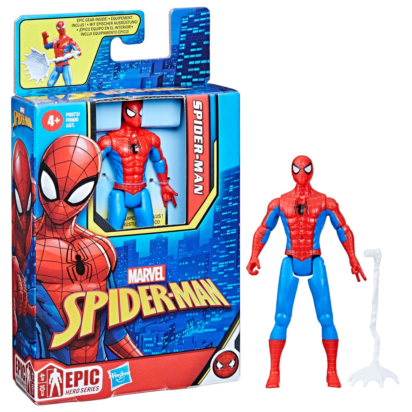 Marvel Epic Hero Series Classic Spider-Man Action Figure, 4-Inch Small Toy, With Accessory, Marvel Action Figures for Kids Ages 4 and Up, Medium