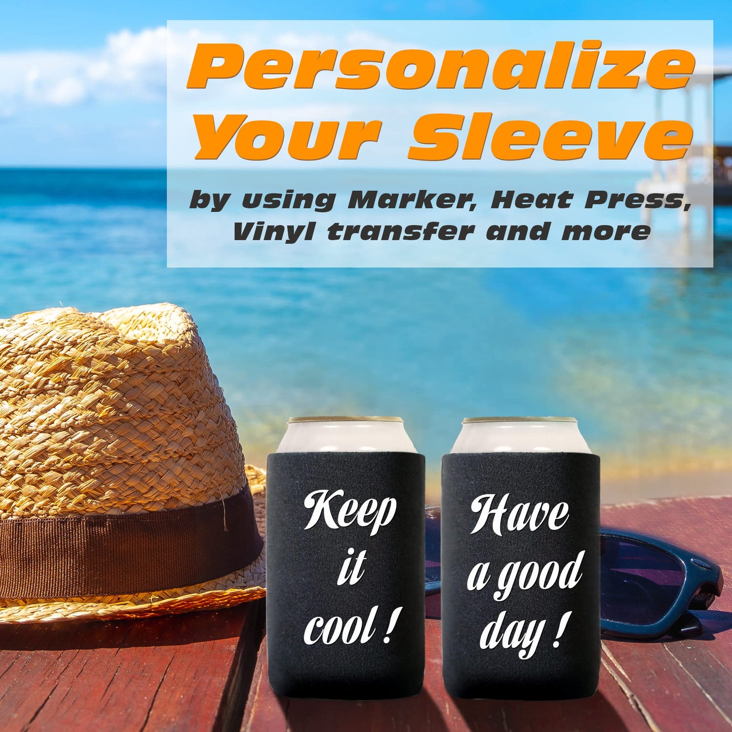 QualityPerfection Can Cooler Sleeve (6 Pack) 12 Oz Neoprene Collapsible Cooler Can, Insulated Can Holder, 4mm Thick Beer &Soda Can Cover, Police Cooler Can Covers(Tie - Dye Mix)