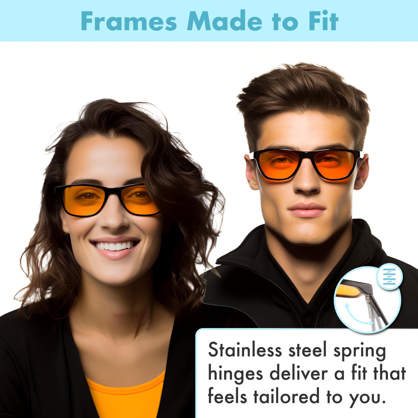 Orange Blue Light Blocking Glasses for Better Sleep - 99.5% Premium Acetate Orange Computer Migraine Glasses for Women & Men - Amber Gaming Glasses - Blue Light Blockers Gamer Glasses for Eye Strain