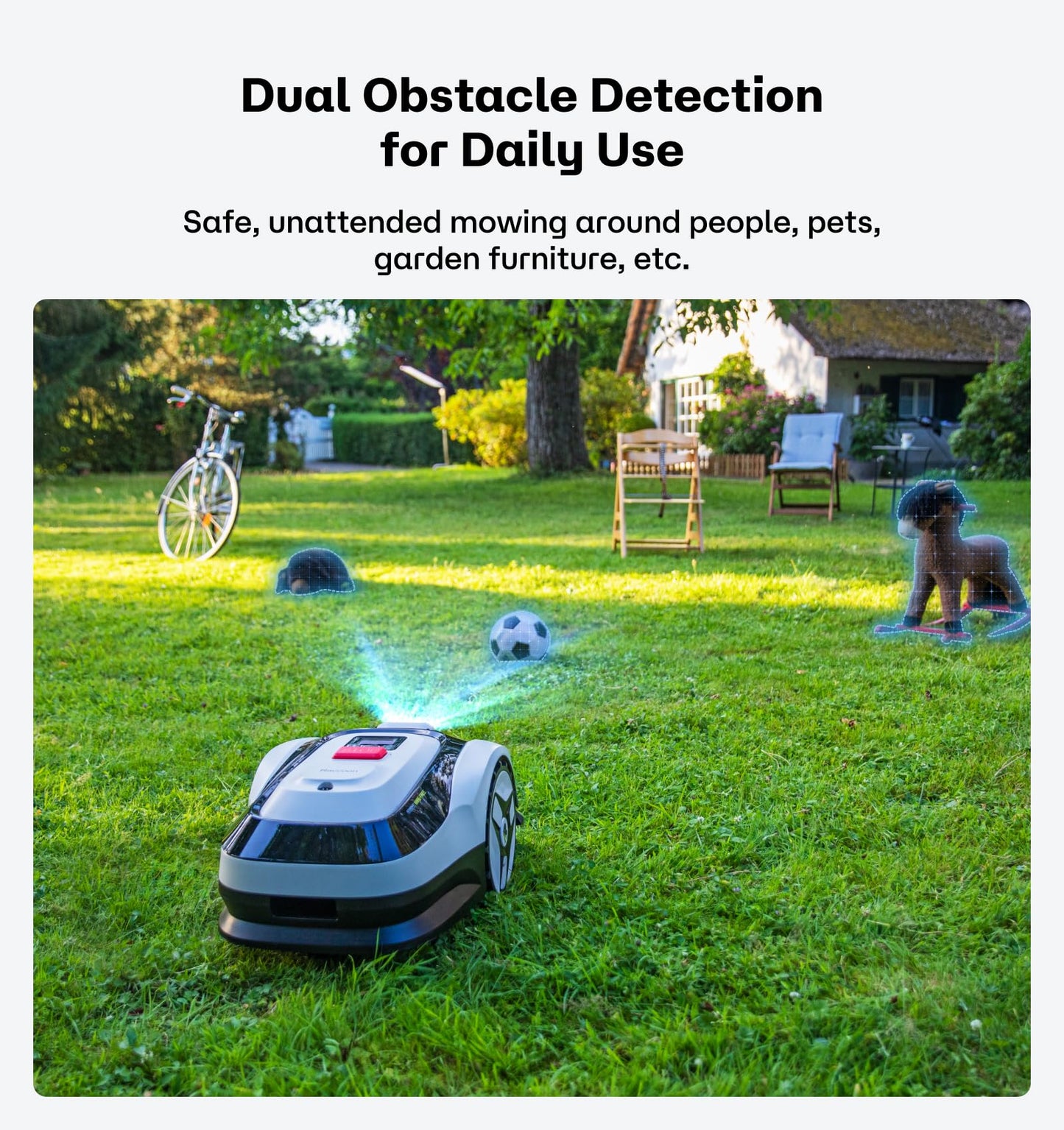 RoboUP Raccoon 2 SE Robot Lawn Mower with Garage, Auto Mapping Robotic Lawnmower for 0.15 Acre with APP Control, Vision Navigation, 20°Slope, Ideal Robot Mower for Small Lawns
