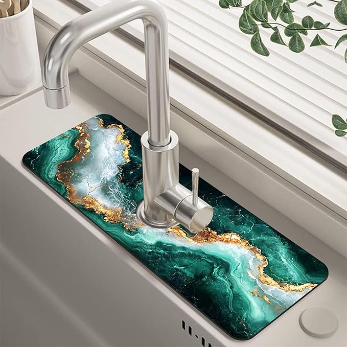Kitchen Sink Splash Guard Faucet Mat Super Absorbent Fast Drying Mat Guard