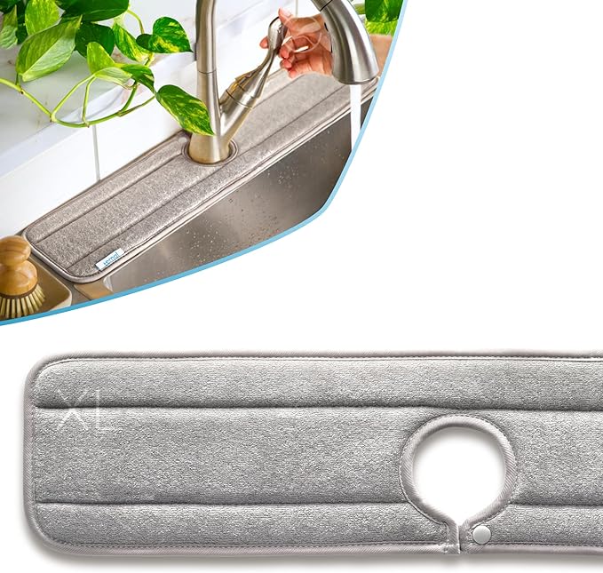 Ternal Original SINKMAT 24in XL Faucet Splash Guard Extra Long Microfiber Sink