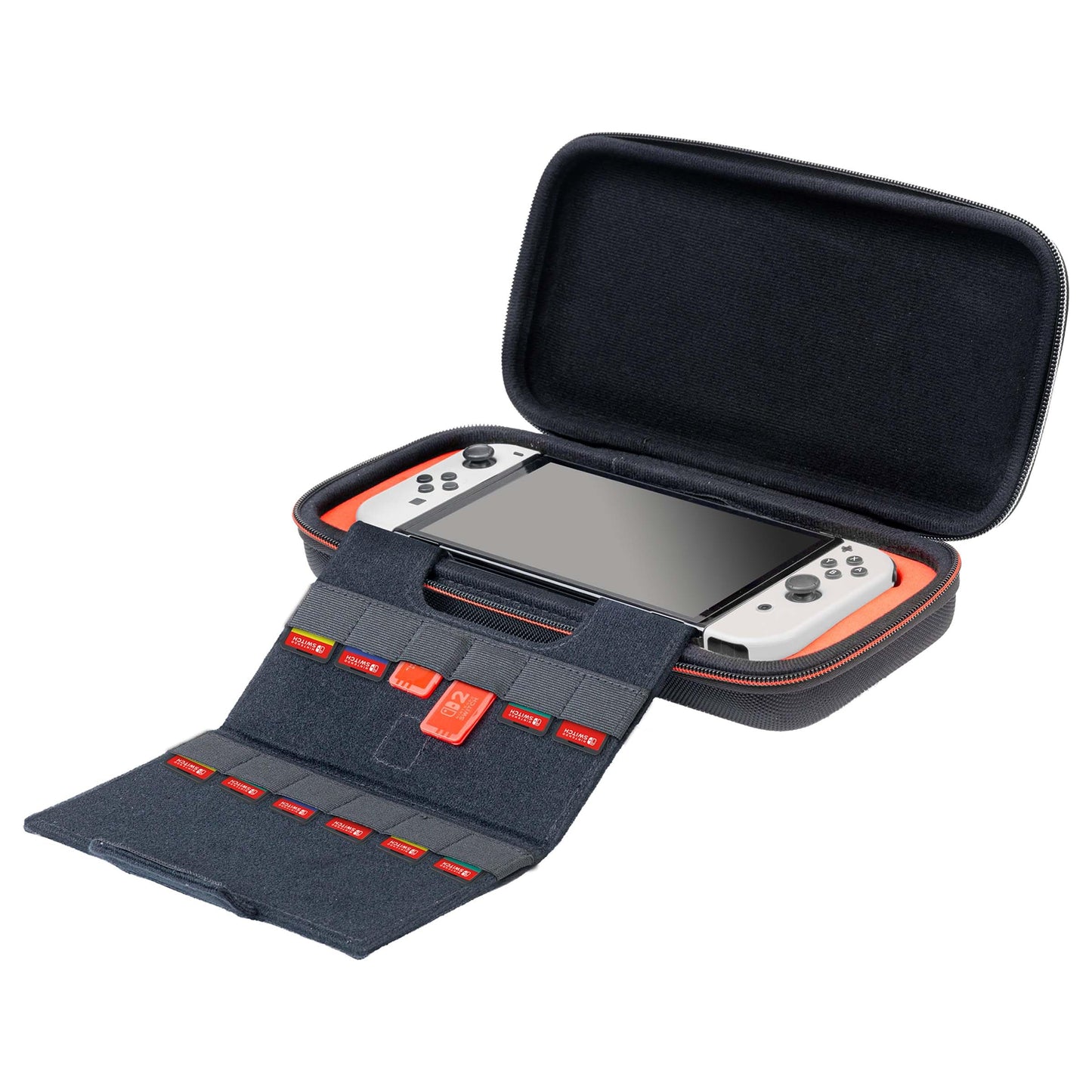 RDS - Officially Licensed Nintendo Switch 2, Nintendo Switch OLED & Nintendo Switch Systems Game Traveler Deluxe Case – Holds 12 Game Cards & microSD Card Case Holds 2pcs & Each Holds 2 microSD Cards