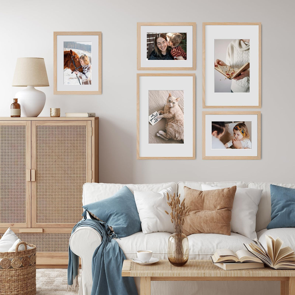 puthiac 12x18 Solid Oak Wood Picture Frame, Fits 8x12 with Mat or 12x18 Without Mat, Wall Display Only, Vertical or Horizontal, Plexi Front, 1 Pack, Natural Oak