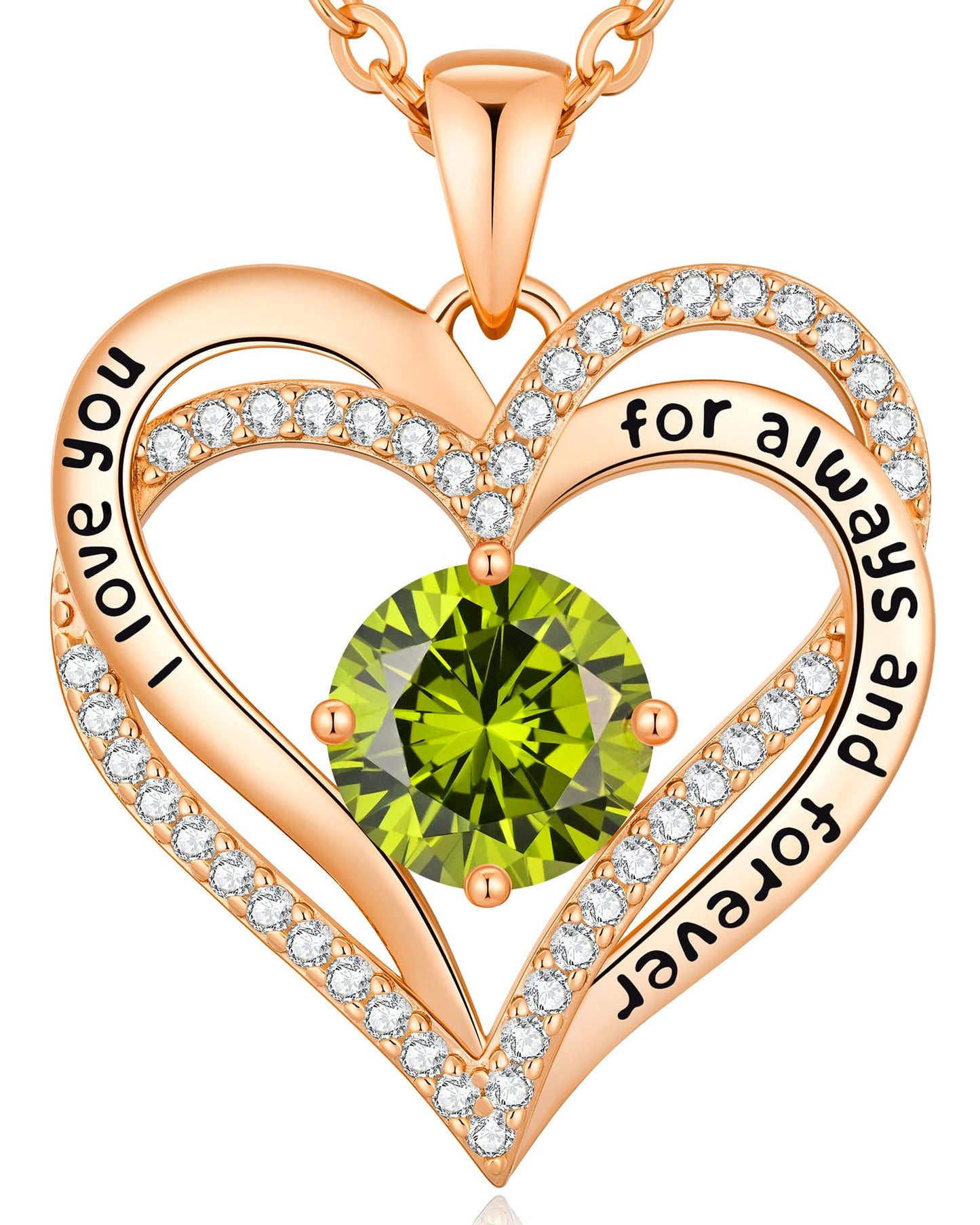CDE Valentine's Day Gift Forever Love Heart Necklaces for Women, Wedding Anniversary, Birthday Mothers Christmas Day Gifts for Mom, Mother, Wife, S925 Silver Jewelry with Birthstone Pendant