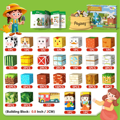 Payleeg Magnetic Blocks Building Toys for Kids Ages 4-8 5-7 8-12 Year Old, Magnetic Cubes Tiles Montessori Sensory Travel Toddler Boys Girls Toys Games Christmas Birthday Gifts