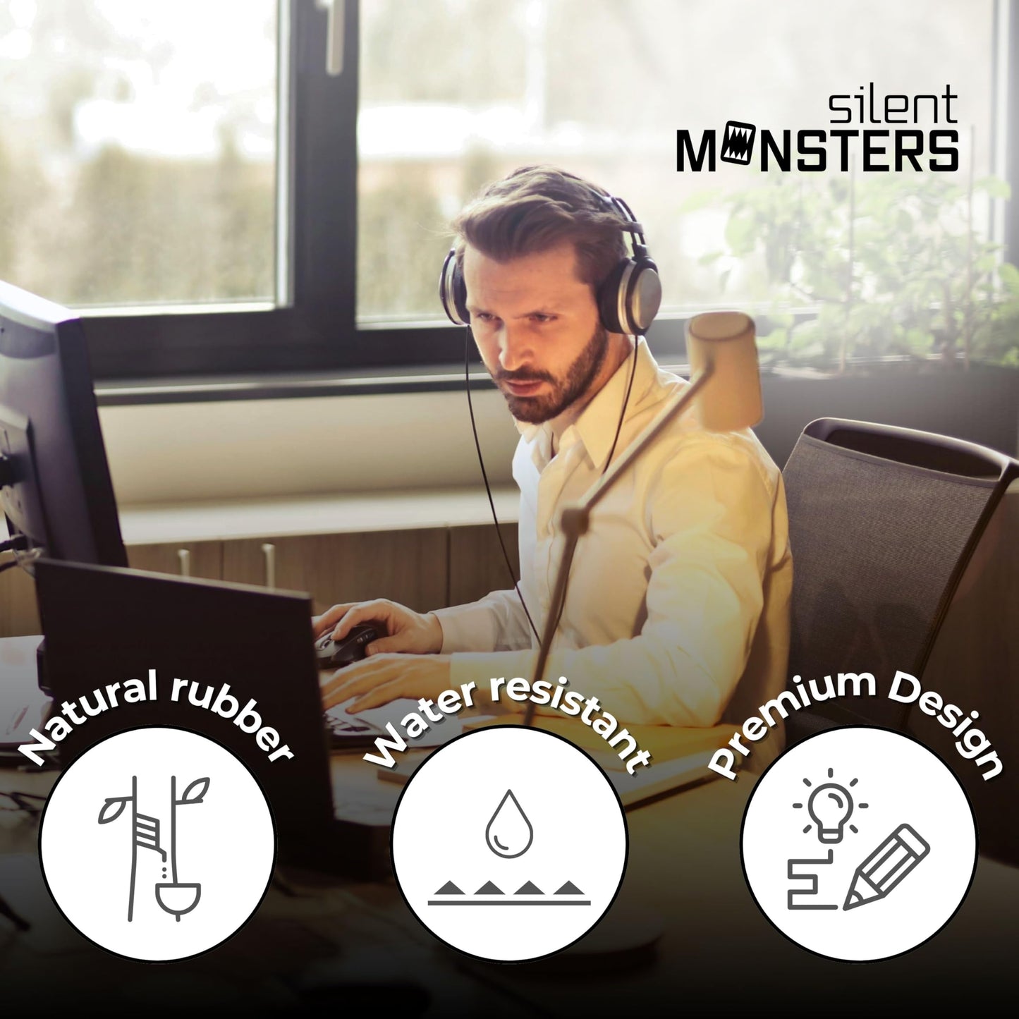 Silent Monsters Mouse Mat Size XX Large 35 x 16 inches / 90 x 40 cm, world map, Stitched Edges, washable & rollable Mouse Pad, Gaming Home Office Mousemat, Mousepad non-slip & quiet, Desk Mat XXL