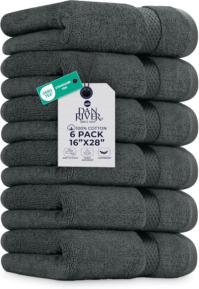 DAN RIVER 6-Pack Premium Hand Towels