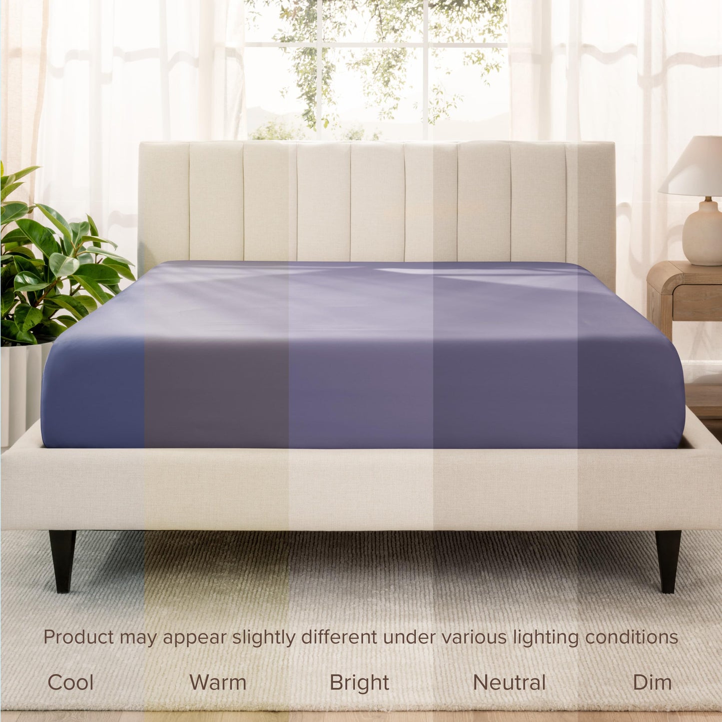 Bare Home 100% Organic Cotton Sateen Fitted Sheet - 400 Thread Count - Smooth Sateen Weave - Breathable & Cooling - Hotel Luxury - Durable Fitted Sheet - Deep Pocket (King, Dusty Purple)