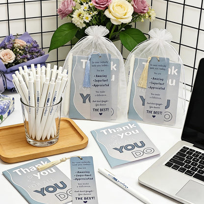 180 Pcs Employee Appreciation Gifts Bulk - 36 Set Bulk Thank You Office Gifts with Pocket Notebook, Bookmark, Organza Bag, Pen-Suitable for Colleagues, Teachers Team Appreciation Gift Christmas Gift