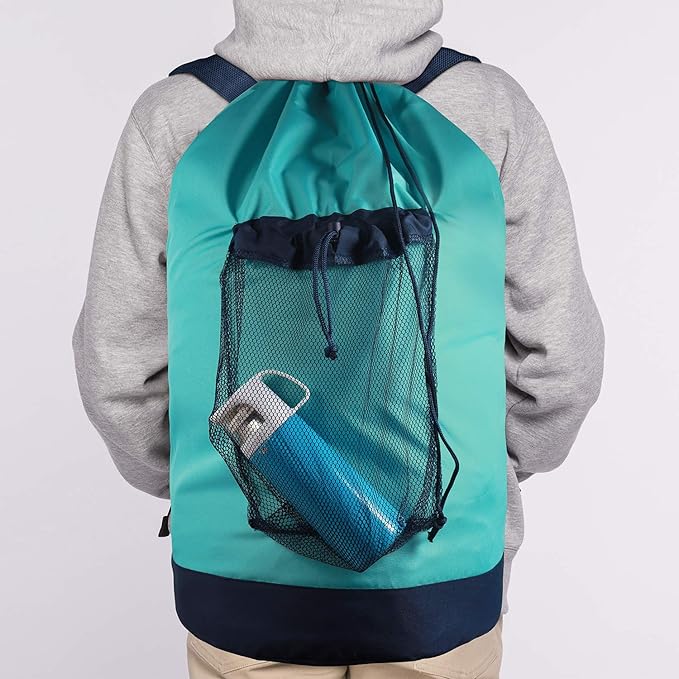 Dalykate Laundry Backpack with Shoulder Straps and Mesh Pocket Durable Nylon