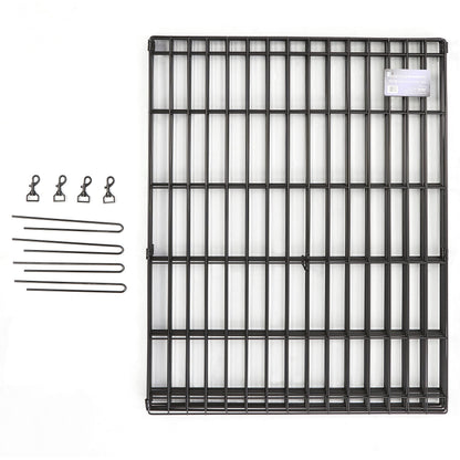 MidWest Homes for Pets Folding Metal Dog Exercise Pen and Pet Playpen with Door, Includes Grounding Stakes and Provides 1.5 Meters of Play Space, 61 cm Tall, Black E-Coated, 550-24DR
