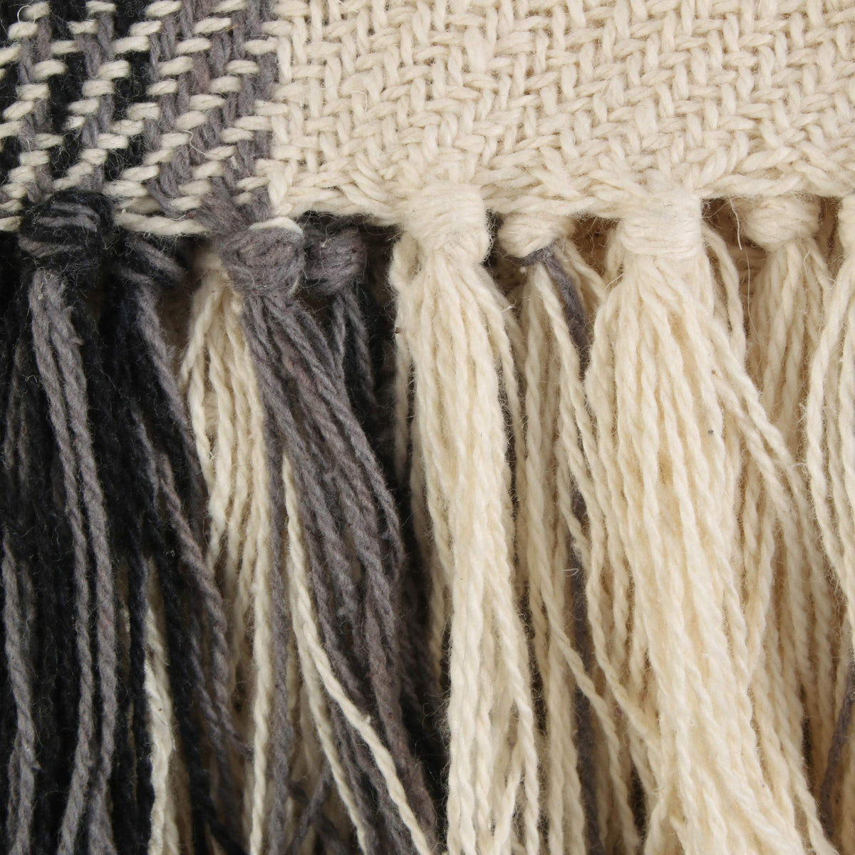DII Farmhouse Woven Throw, 50x60 with 3" Fringe, Black, 1 Piece