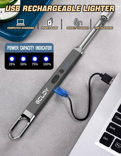 Electric Candle Lighter, Best Stocking Stuffers 2025 for Women Men Adults, Birthday Gift for Women Wife Mom Sister Nana Men, Long Rechargeable Lighter for Candle Grill Home Kitchen BBQ Camping