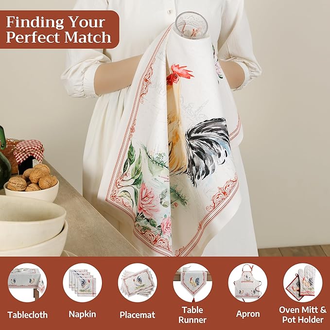 Maison d' Hermine Kitchen Towels Set of 2 100% Cotton 27.50" x 20" Reusable