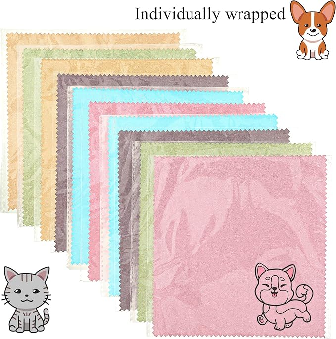 WILLBOND 20 Pcs Microfiber Cleaning Cloth Cute Dog Design Microfiber Cloth Soft