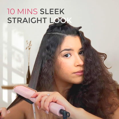 Hair Straightener Brush, TYMO Ring Hair Straightener Comb Straightening Brush for Women with 5 Temps 20s Fast Heating & Dual Voltage, Black