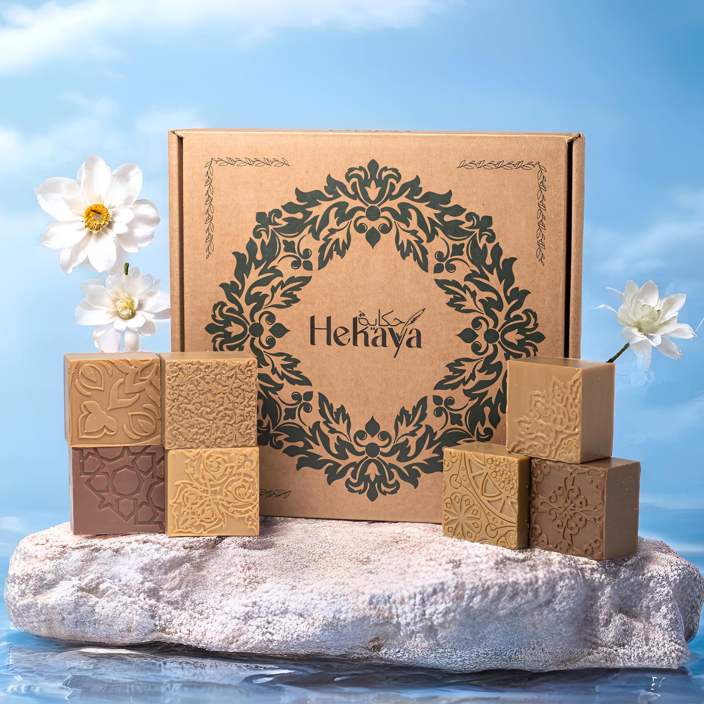 Hekaya Olive Oil Soap Variety Pack – Set of 7 Scented Bar Soaps (Royal Oud, Amber, Pearl, Musk, Old Gold, Saffron, Linden) – Handmade, Vegan, Natural Skincare for Face & Body – 12.34 oz Total