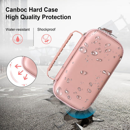 Canboc Carrying Case for Ceptics Universal Travel Adapter Kit, World Travel Adapter Kit Box with Removable Shoulder Strap, Zipper Mesh Bag fit USB Cable, Rose Gold (Case Only)