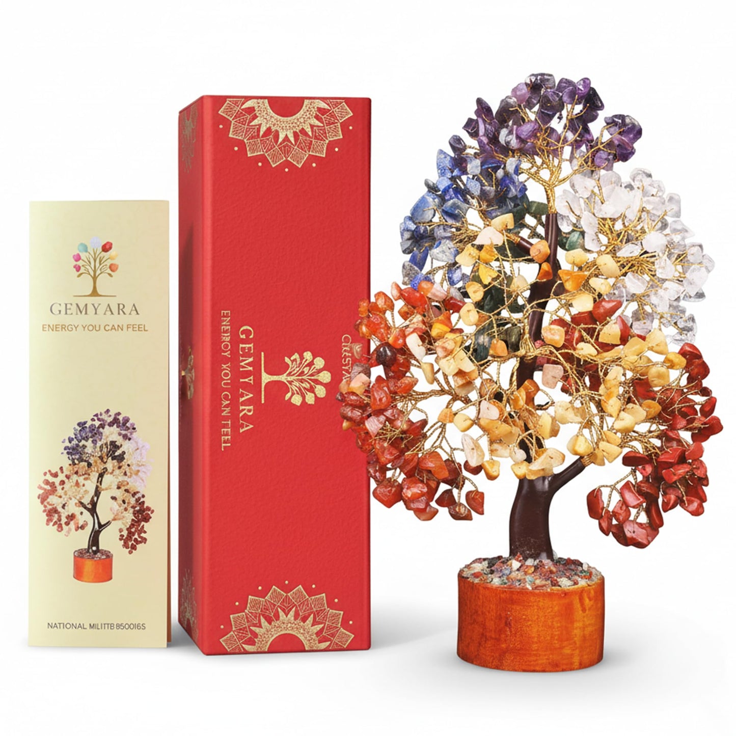 GEMYARA Crystal Tree with 500 Crystals and Healing Stones –Mom Birthday Gifts for Women, Office Desk Decor, Living Room Decor – Gift-Ready in Magnetic Box,Tree of Life for Luck & Positivity