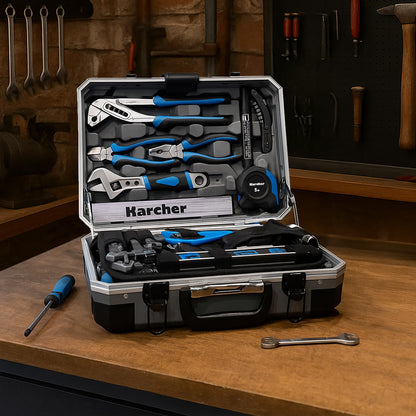 KARCHER Tool Box, 114 Piece Tool Set, I Tool Set Made of Chrome Vanadium & Carbon Steel with Hammer, Screwdriver, Socket Wrench, Bit Set and More Practical case for tools.