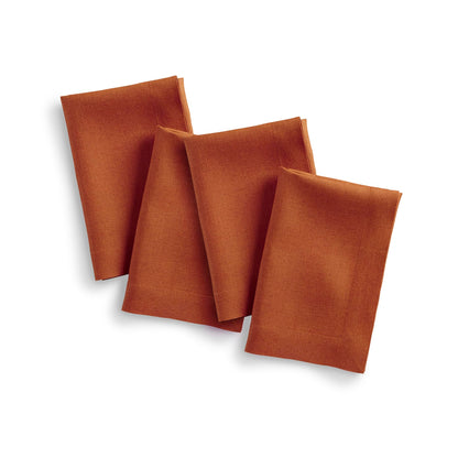Solino Home Linen Cloth Napkins Set of 4-100% Pure Linen Cinnamon Dinner Napkins 20 x 20 Inch for Fall, Autumn, Halloween, Thanksgiving - Diana Medium Weight, Handcrafted and Machine Washable