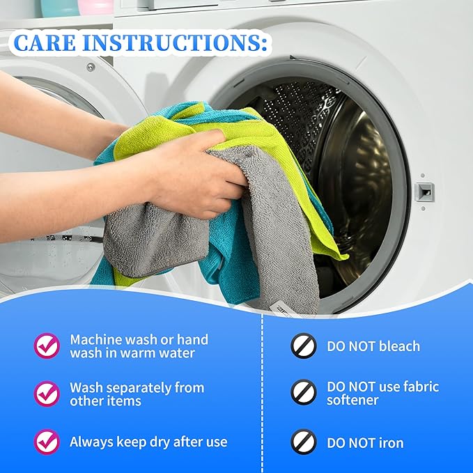 FIXSMITH Shop Towels-800 Pack, 12 x 16 in Microfiber Cleaning Cloth, Highly