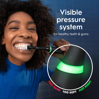 Oral-B iO6 Electric Toothbrushes For Adults, 1 Toothbrush Head, 5 Modes with Teeth Whitening, UK 2 Pin Plug, Black Lava, Travel Case Colour May Vary