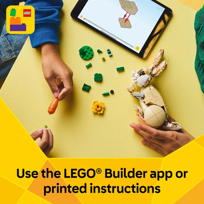 LEGO Creator 3 in 1 Cute Bunny Toy - Building Toy Set with 3 Build Options, Bunny, Seal, or Llama - Animal Figures for Kids, Girls and Boys, Ages 8+ - Gift Idea for Birthdays - 31162
