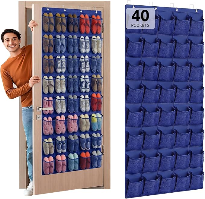 40-Pocket Over the Door Shoe Organizer