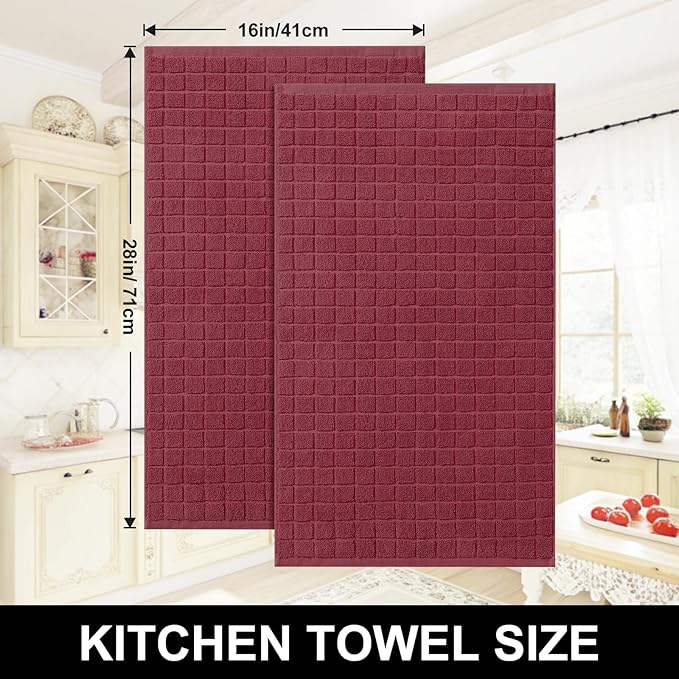 Homaxy Premium Cotton Kitchen Towels 16"x 28", Large Natural Ring Spun 390 GSM