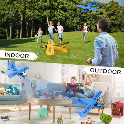Makerfire RC Airplane FX-803 RTF RC Plane 2.4GHz 2CH Built-in 6-Axis Gyro EPP Remote Control Airplane Glider Easy to Fly for Beginner Adults Kids (Blue)