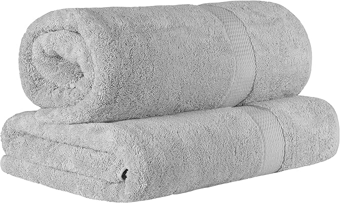 SUPERIOR Egyptian Cotton Pile Bath Sheet Set of 2, Ultra Soft Luxury Towels