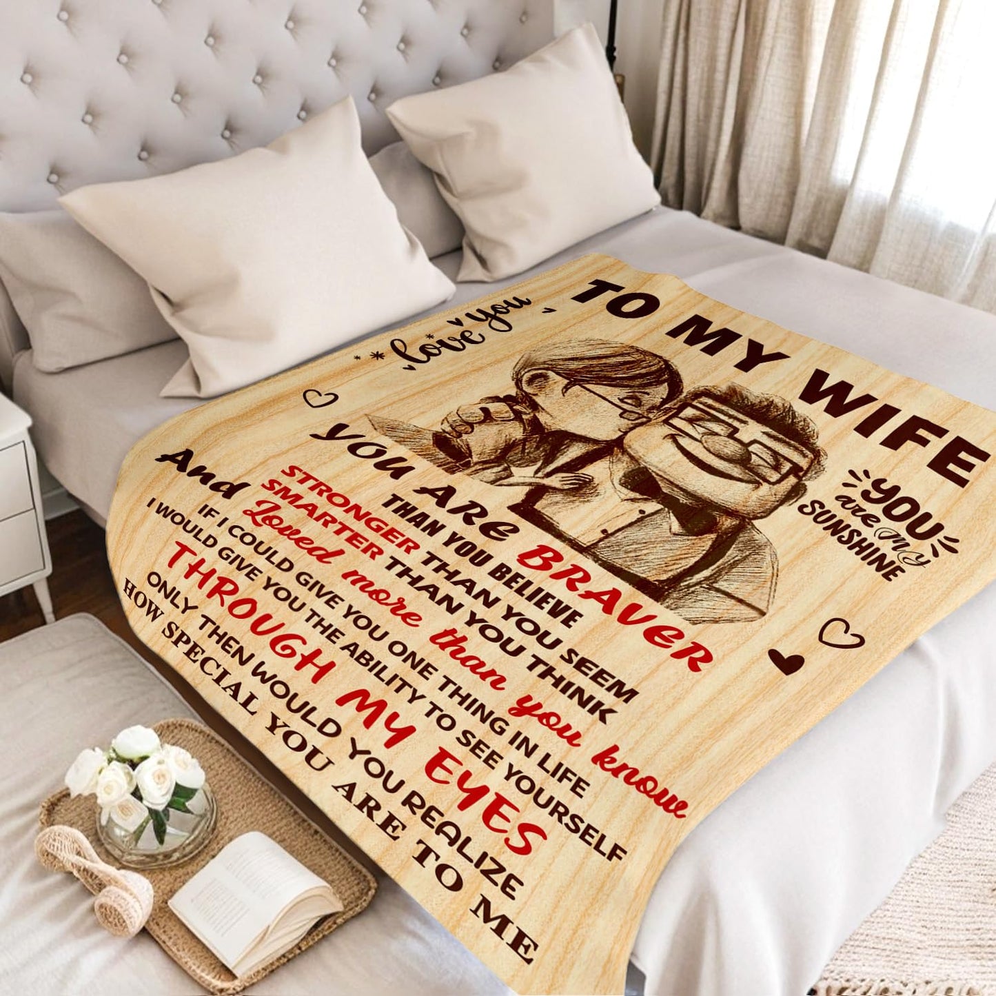NAIREG Valentines Day Gifts for Her - Gifts for Wife from Husband - Wedding Anniversary Romantic Gifts for Women - Wife Birthday Gift Ideas - I Love You Gift for Her - to My Wife Blanket 50"x60"