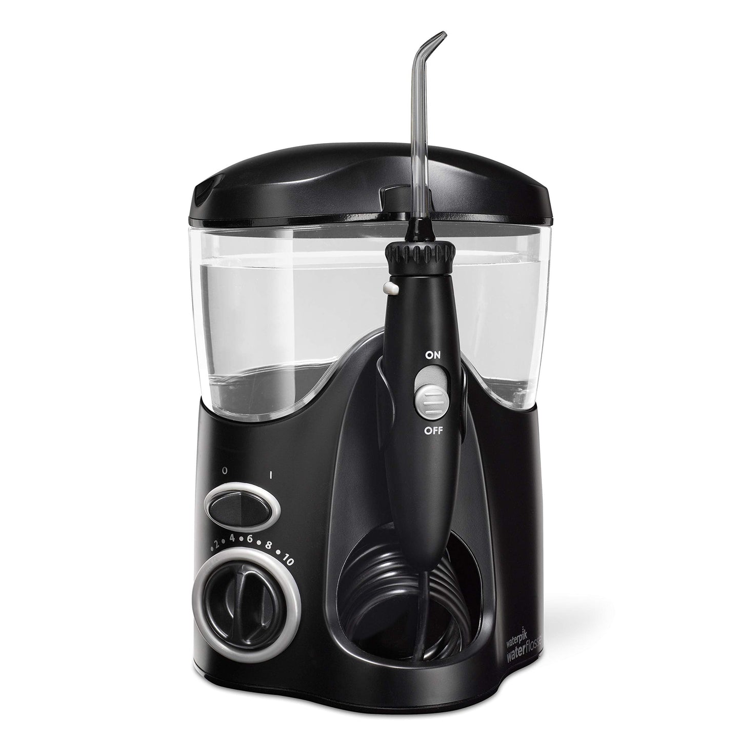 Waterpik Ultra Water Flosser, Black - 90+ Seconds of Flossing Time - 10 Pressure Settings, 360-Degree Tip Rotation - Includes Six Tips & Built-in Tip Storage